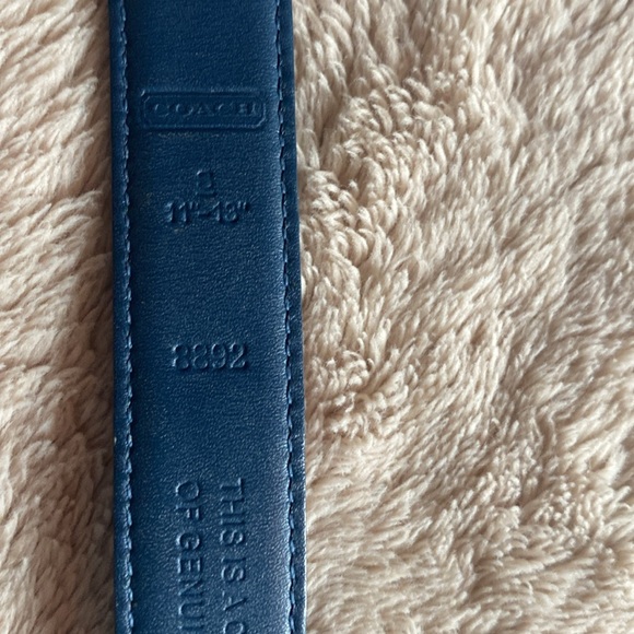 Adorable Coach blue & cream, blue leather trim - Picture 2 of 7